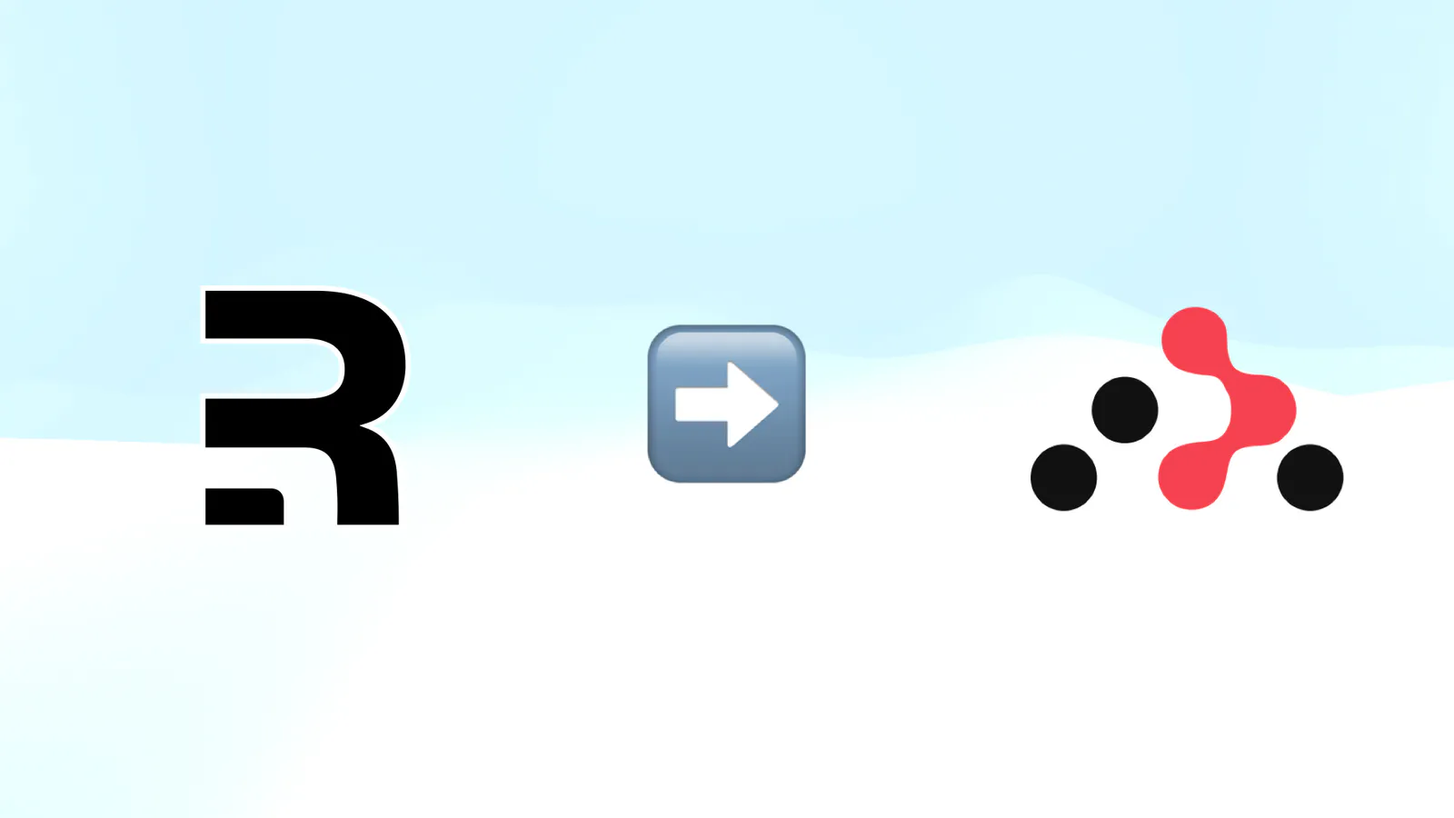 Remix logo pointing to React Router logo