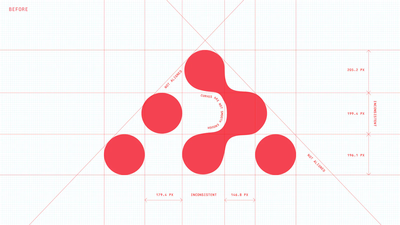 The old React Router logo with guidelines showing what to fix