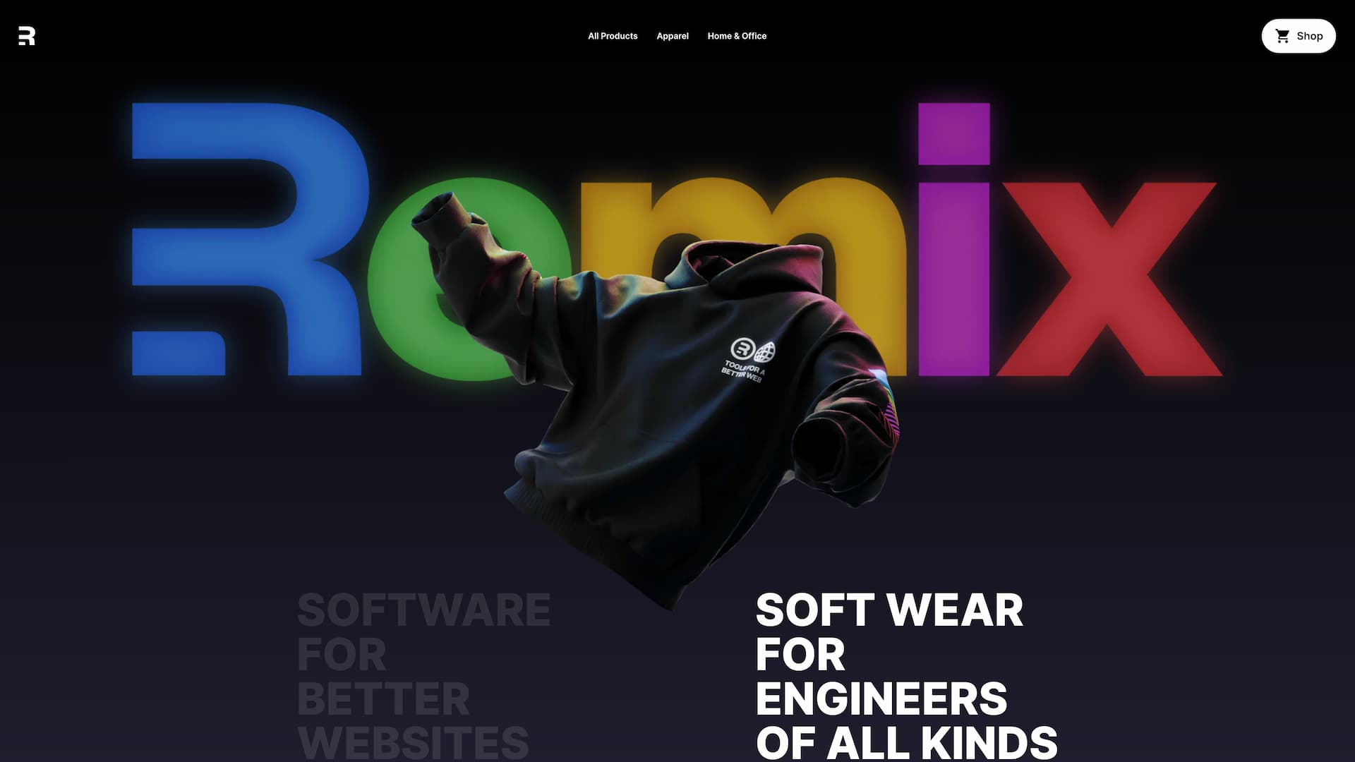 Remix Website homepage