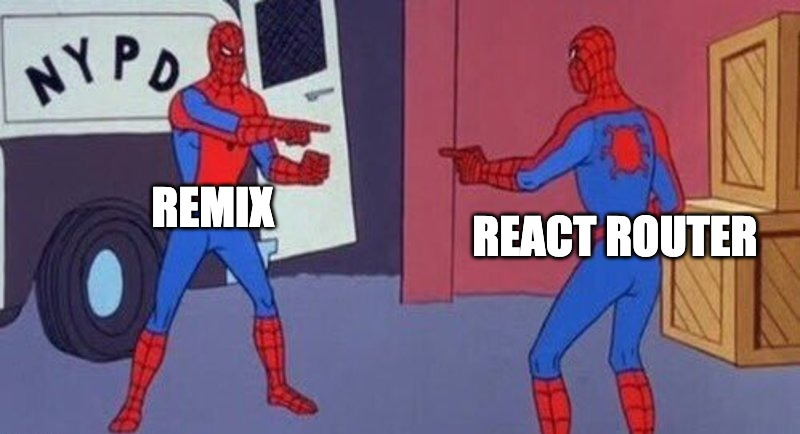 Spider-man as Remix pointing to spider-man as React Router