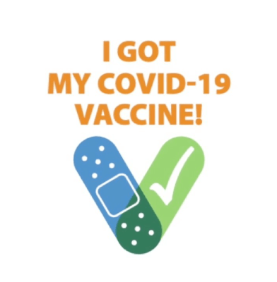 COVID-19 sticker saying I got my covid-19 vaccine