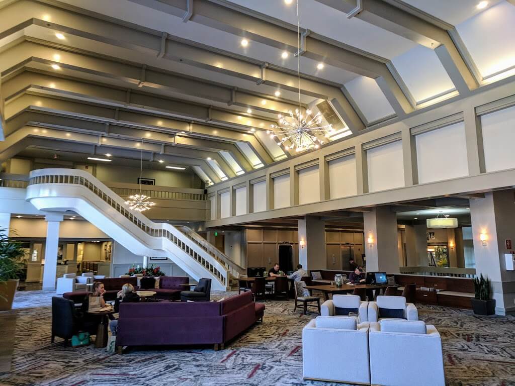 Sheraton Hotel lobby with seating area