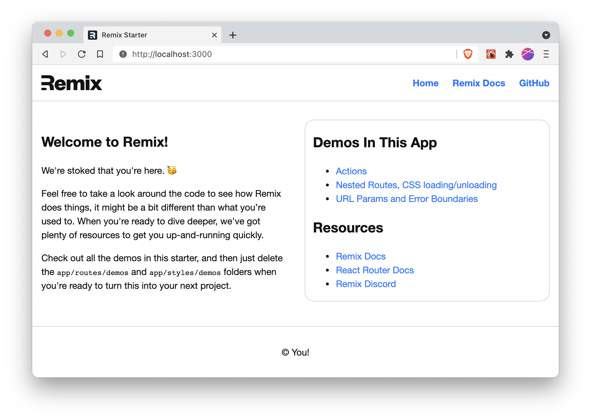 The Remix Starter App
