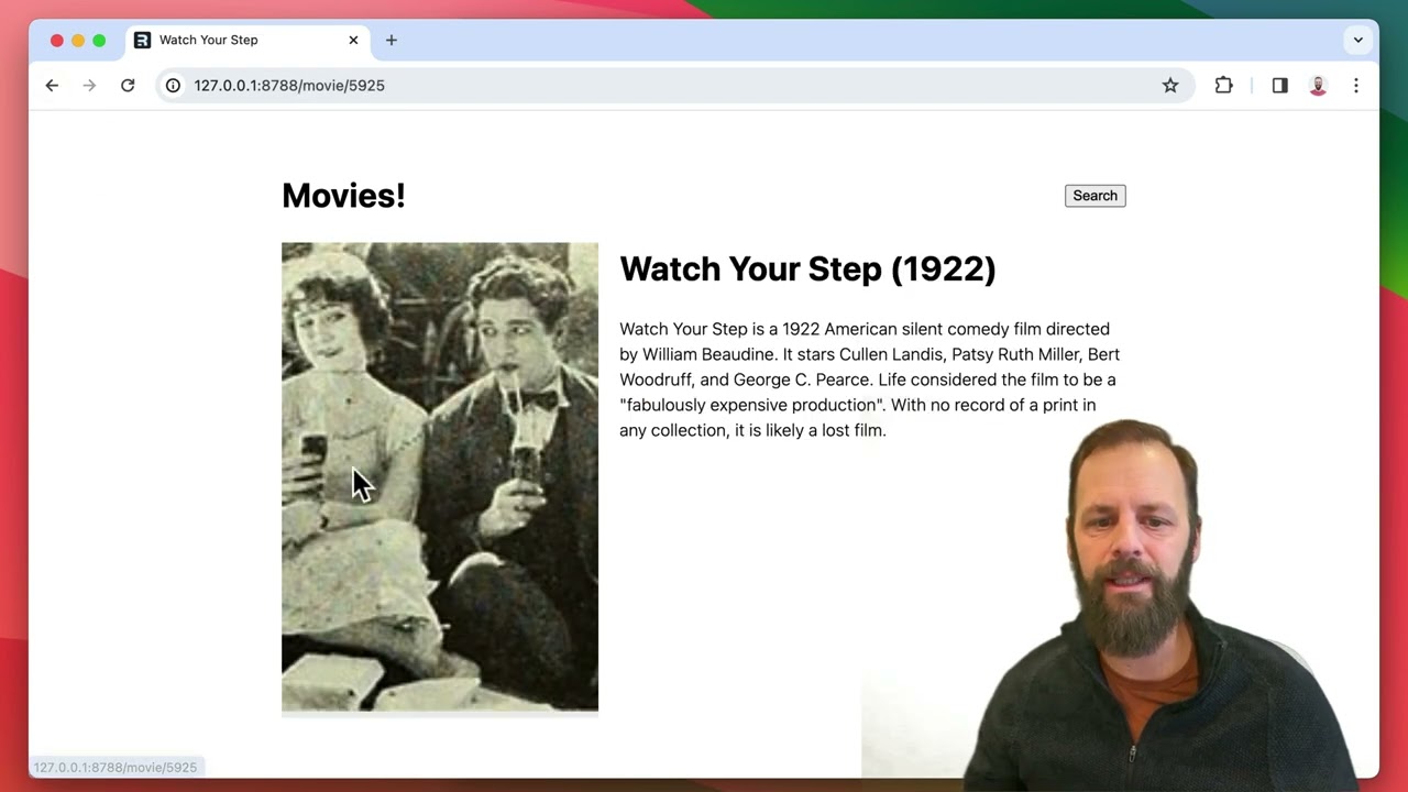 Ryan Florence screen sharing the Remix Movies app