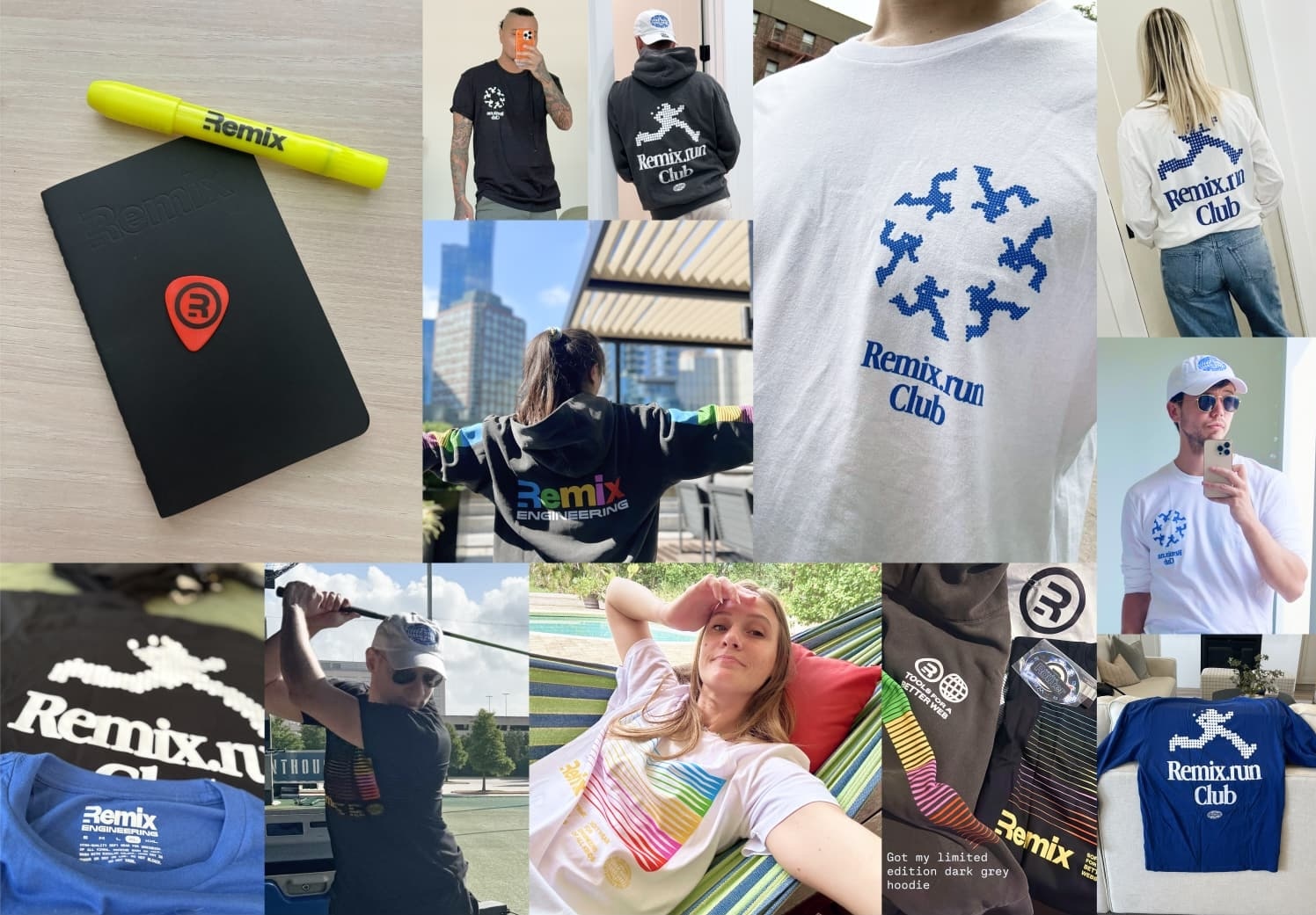 Various social media posts of people showing off their Remix Store purchases