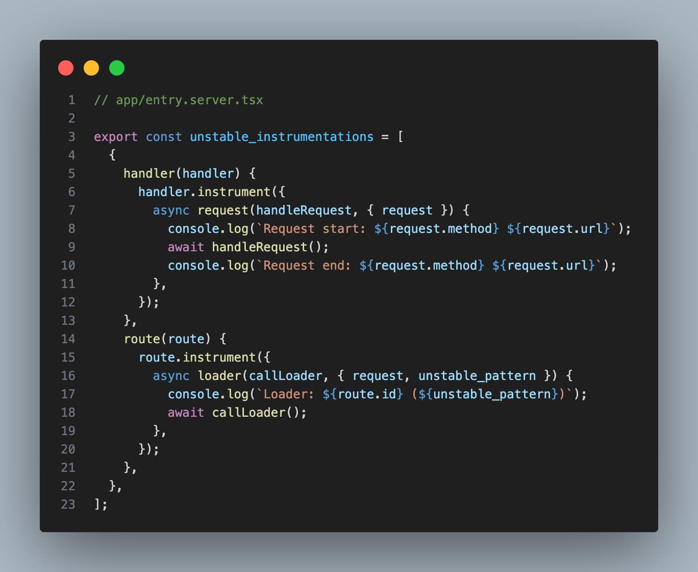 Instrumentation API example